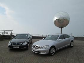 silver mercedes s class prom car